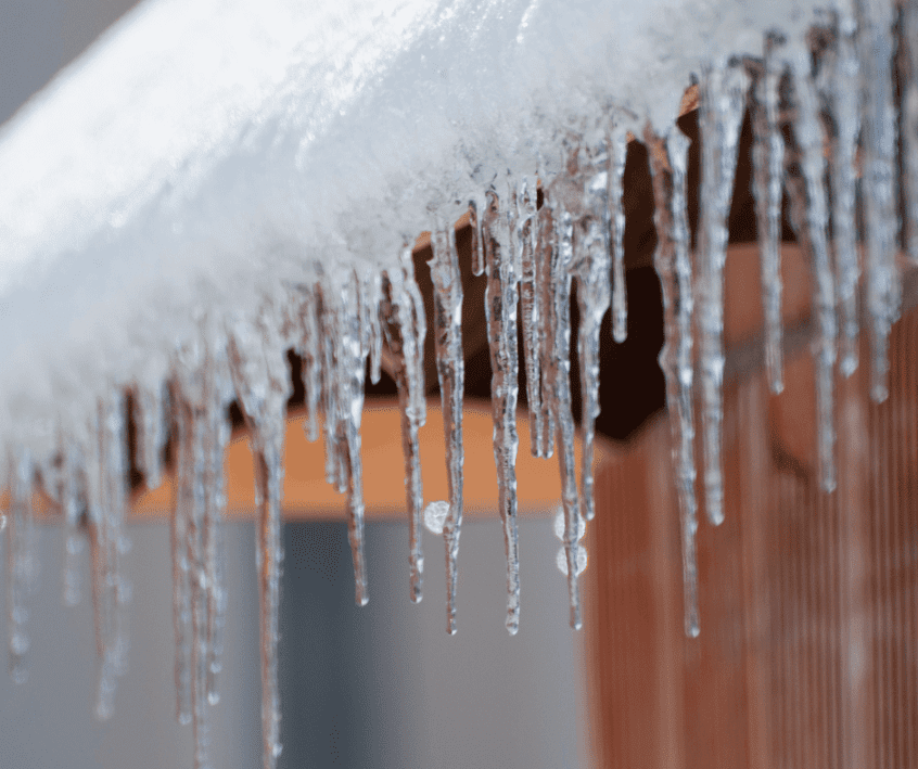 Image of ice frozen on roof